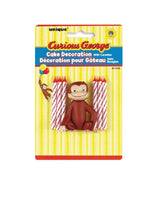 Unique Curious George Cake Topper with 6 Candles - Premium Quality - Perfect for Children's Birthday Parties