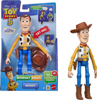 Mattel Disney and Pixar Toy Story 5 Interactables Woody Action Figure, Plastic, 9.2 Inch Playscale, 12 Movie Phrases, Converses with Other Characters, Ages 3+