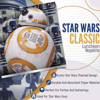 Star Wars Classic Luncheon Napkins 16 Count – Multicolor Disposable Party Napkins for Themed Events and Celebrations