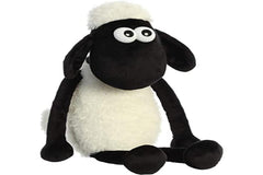 Aurora World Shaun the Sheep Officially Licensed Polyester Stuffed Animal Plush Toy, White, Black and Cream, 17 Inches