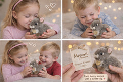Aurora Miyoni Tots Baby Bunny Stuffed Animal — Lifelike Gray Plush Bunny with Soft Textured Fur — Cherished Companion — 7 Inches