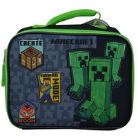 Bioworld Minecraft Insulated Lunch Bag – Kids Bento Box Tote with Handle – Portable Food Cooler for School & Travel – Official Minecraft Gear