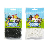 Perler Fuse Beads Bag, Black and White Bundle, 2000 Pieces, Craft Kit for Kids and Adults