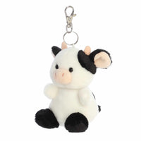 Aurora® Adorable Palm Pals™ Sweetie Cow™ Clip-On- Fun Collectible Plush For Kids and Adult Collectors - Perfect For Backpacks and Birthday Gifts - White 4 Inches
