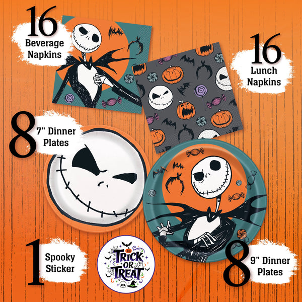 Nightmare Before Christmas Party Supplies Jack Skellington 48pc Set