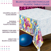 Blue's Clues Party Table Cover – 54 x 84 Inch Multicolor Plastic Tablecloth, Rectangular Table Decoration for Kids Birthday Parties and Themed Events