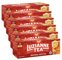 Luzianne Unsweetened Iced Tea Bags, Family Size, 24ct Box (Pack of 6)