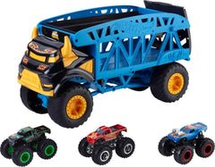 Hot Wheels - Monster Trucks Transport Truck, Includes 3 Cars, (Mattel GGB64)