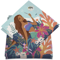 Disney The Little Mermaid Multicolor Luncheon Paper Napkins (Pack Of 16) | Enchanting Design, Perfect For Kids' Parties & Themed Events