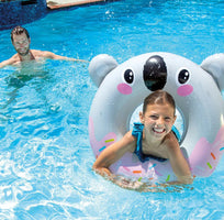 Intex Cute Animal Inflatable Swim Tube Set – 3 Pack Kids Pool Float Rings (Unicorn, Koala & Penguin) for Ages 8+ – Large Inflatable Pool Tubes