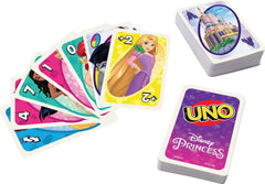 Mattel Games UNO Disney Princesses Matching Card Game, 112 Cards with Unique Wild Card & Instructions for Players 7 Years & Older, Gift for Kid, Family & Adult Game Night