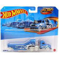 Hot Wheels Track Fleet Semi Rodger Dodger – 1:64 Scale Die-Cast Truck and Trailer, Collectible Vehicle for Kids and Collectors