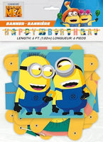 Despicable Me 'Happy Birthday' Multicolor Jointed Banner, 6.50" (1 Count) - Perfect for Indoor & Outdoor Celebrations