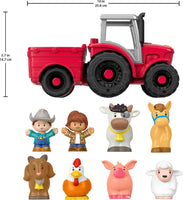 Fisher-Price Little People Caring for Animals Tractor Gift Set – Musical Push-Along Farm Toy with 2 Farmer Figures & 6 Farm Animals (Pig, Sheep, Horse, Cow, Chicken, Goat) for Toddlers Ages 1-5
