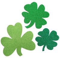 Mini Shamrock Glitter Cutouts 6 Pack – Assorted Sparkling Decorations for St. Patrick’s Day Crafts and Party Décor
