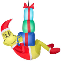 Gemmy Christmas Airblown Inflatable Hanging Grinch with Presents, 4 ft Tall