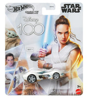 Hot Wheels Disney 100 Rey Character Car, 1:64 Scale Star Wars Collectible Toy Car