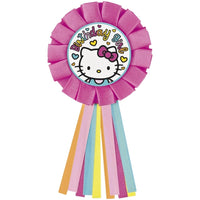 Hello Kitty & Friends Birthday Girl Badge – Multicolor Party Button (3 x 7 Inches), Cute Birthday Accessory for Kids Parties and Celebrations