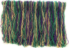 Mardi Gras Beads Red, White, Blue - 33 inch 7mm, 10 Dozen, 120 Pieces