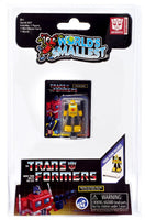 Super Impulse World's Smallest Transformers Bumblebee Micro Action Figure, 1.25 Inch G1 Collectible with Display Stand, Ages 6 and Up