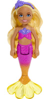 Barbie Dreamtopia Chelsea Mermaid Small Doll with Removable Hair Accessory, Wavy Blonde Hair & Ombre Tail, Bends at Waist