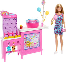 Barbie Mysteries Beach Detectives Malibu Doll Playset with Game Booth, Cotton Candy Stand & 20+ Accessories, Ages 3+