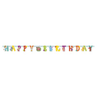 Cocomelon Happy Birthday Large Jointed Banner – Colorful Party Decoration with JJ and Friends, Perfect for Kids Birthday Parties and Celebration