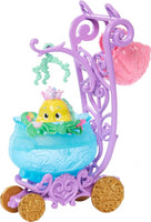 Disney Princess Ariel Bestie Carriage with Flounder, Rolling Wheels, Blanket & Accessories, Collectible Doll Accessory Playset