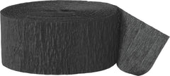 Premium Black Crepe Paper Streamer – 81 ft Party Decoration Roll (1 Pc), Classic Black Streamer for Birthdays, Weddings, Parties and Event Decorations