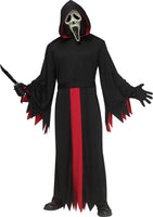 Fun World Ghost Face Mens Halloween Costume, One Size, Black/Red