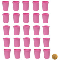 Metallic Gold Plastic Party Cups, Pack of 25, Blank 16 oz Stadium Cups