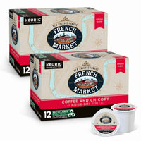 French Market Coffee Roast Single Serve Cups, Dark Roast Coffee and Chicory (2 Pack of 12)