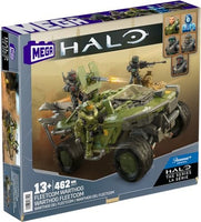 Mega Halo The Series Vehicle Building Toys Set, FLEETCOM Warthog ATV with 462 Pieces, 5 Micro Action Figures, Poseable Articulation, Kids and Fans