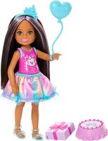 Barbie Chelsea Fashion Doll 12 Inch Plastic Toy with Multicolor Outfit, Purple Highlights, Tulle Skirt & Birthday Accessories, Gift for Girls Ages 3+