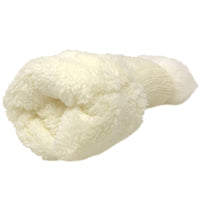CC Soft Faux Fur Fuzzy Lined Flip Up Down Top Fingerless Mitten Gloves (Solid Ivory)