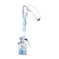 Disney Frozen 2 Lanyard with Snowflake Charm – Multicolor Badge Holder with Detachable Buckle and Swivel Clip, Officially Licensed