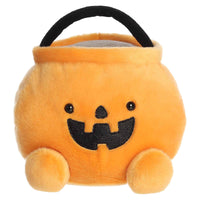 Aurora Spooky Palm Pals Party Sized Bucky Candy Bucket Stuffed Animal - Fun Seasonal Plush in Bigger Sizes - Perfect for Halloween Decorations and Gifts - Orange 7 Inches