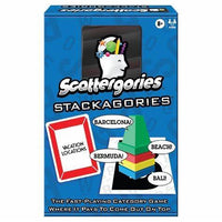 Scattergories Stackagories – Fast‑Paced Twist on Classic Scattergories, Tower‑Building Category Game for 2–4 Players, Ages 8+