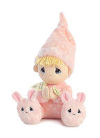 Aurora World Precious Moments Prayer Girl Soft Plush with Sound, Spanish Angel de Mi Guarda, Pink Polka-Dot Pajamas, 9.5 Inches
