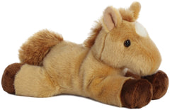 Aurora Mini Flopsie Prancer Plush Horse Stuffed Animal, Soft Caramel Brown with White Star, Bean Pellet Weighted, 8 Inches