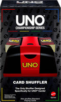 Mattel Games UNO Championship Series Card Shuffler for UNO Cards and Compatible with Standard Decks, Push-Button, Shuffles up to 224 Cards