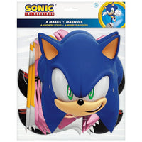 Sonic the Hedgehog Paper Party Masks 8 Count – Assorted Multicolor Character Masks for Kids Birthday and Themed Parties