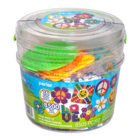 Perler 80-42988 Daisy Love Big Bucket Fused Bead Activity Kit with 16 Unique Patterns, Multicolor, 8505 Pieces