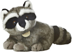 Aurora Miyoni Raccoon Stuffed Animal 10 Inch – Realistic Grey Plush Toy with Lifelike Details for Kids and Collectors
