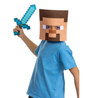 Disguise Minecraft Steve Costume Kit – Mask and Sword Accessory Set, One Size