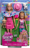 Barbie & Stacie Doll Set with 2 Pet Dogs & Accessories, Dolls with Blonde Hair & Blue Eyes, Summer Clothes