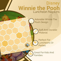 Disney Winnie the Pooh Luncheon Napkins 16 Count – Disposable Party Napkins for Kids Birthday and Themed Celebrations