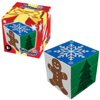 Twistables Holiday 3x3x3 Puzzle by Winning Moves Games USA, Holiday and Winter Themed Twisty Puzzle, for 1 Player Ages 8+