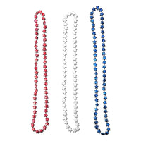 Patriotic Red White and Blue Star Necklaces,12 Pack, Bead Necklaces for Patriotic, Independence Day, Fourth of July Party, Parade, Decorations or Favors