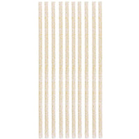Gold Glitter Reusable Plastic Straws 10 Pack – Elegant Drink Straws for Parties, Weddings and Special Events